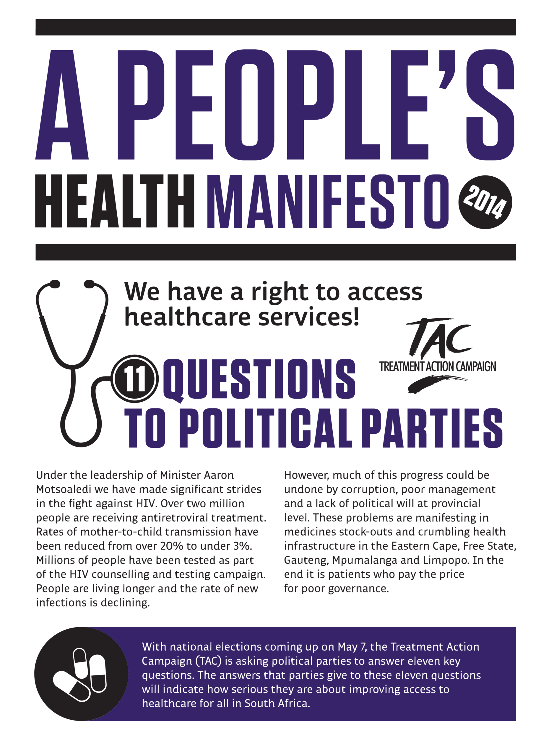 TAC People’s Health Manifesto Flyer (2014)