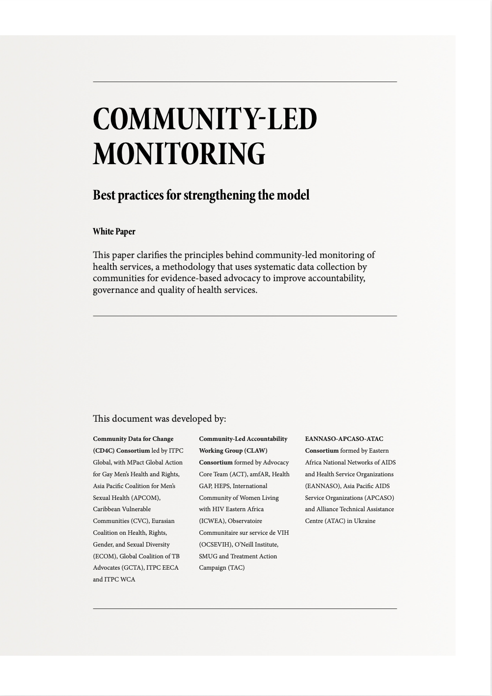 White Paper – Community-Led Monitoring: Best Practices for Strengthening the Model (December 2022)